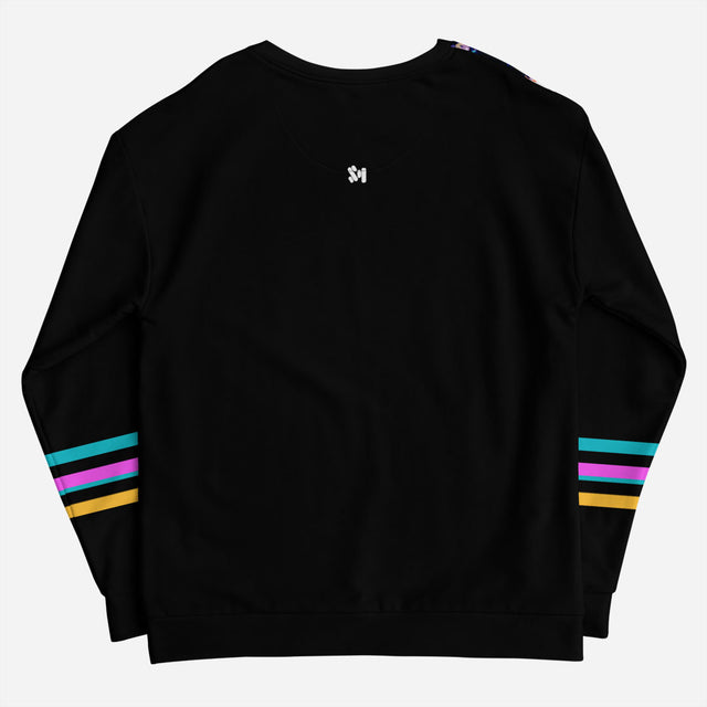 Go Pop Relaxed Fleece Stripe Sweatshirt Plus Size