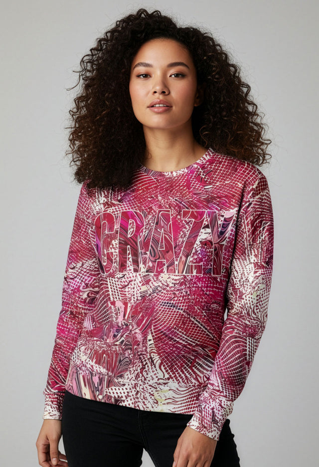Crazy Women's Relaxed Fit Crew Sweatshirt
