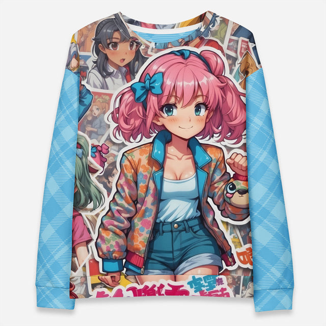 Glitch Graphic Fleece Sweatshirt Plus Size