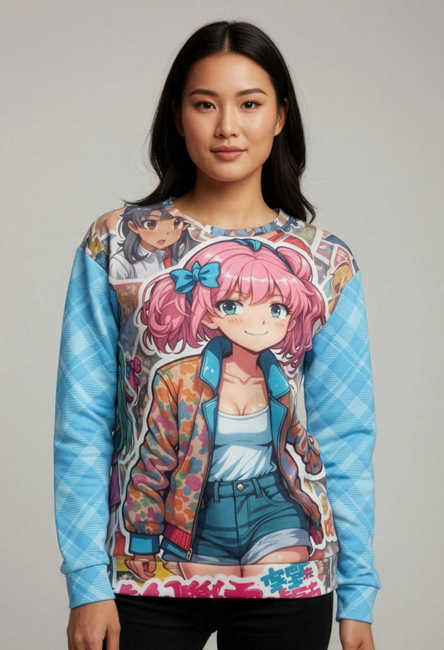 Glitch Graphic Fleece Sweatshirt