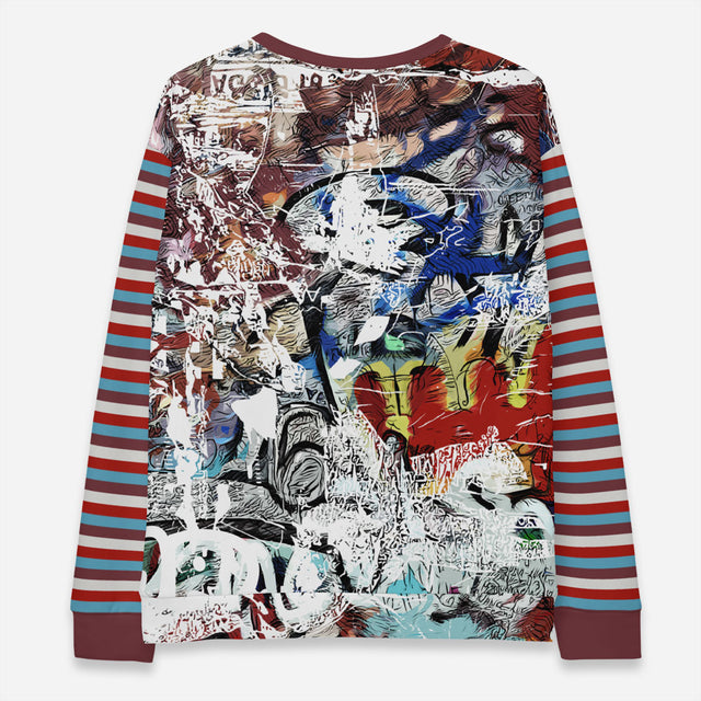 In 21 Stripe Relaxed Fit Crew Sweatshirt Plus Size