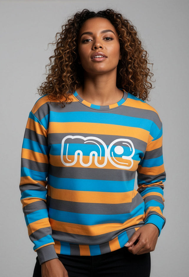 Me Striped Fleece Unisex Crew Sweatshirt