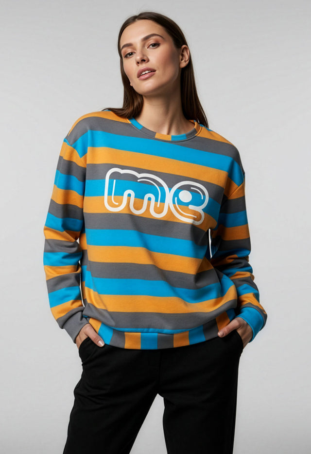 Me Striped Fleece Unisex Crew Sweatshirt