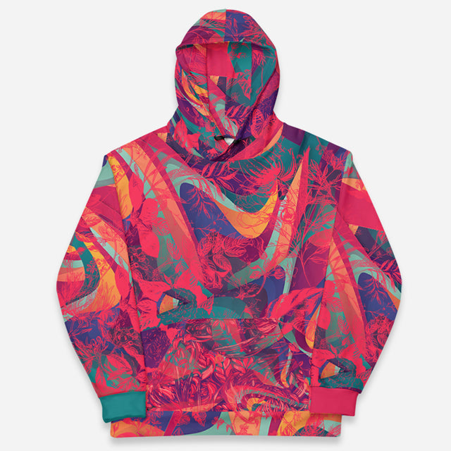 Blue Opera Relaxed Fit Pullover Print Hoodie