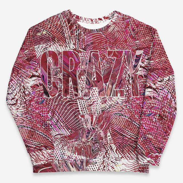 Crazy Relaxed Fit Crew Sweatshirt (Plus Size)