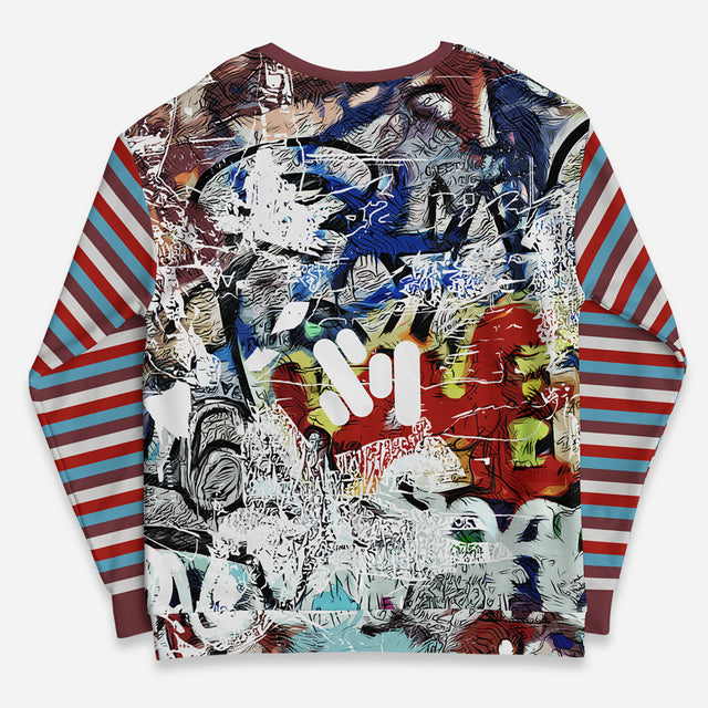 In 21 Stripe Relaxed Fit Crew Sweatshirt