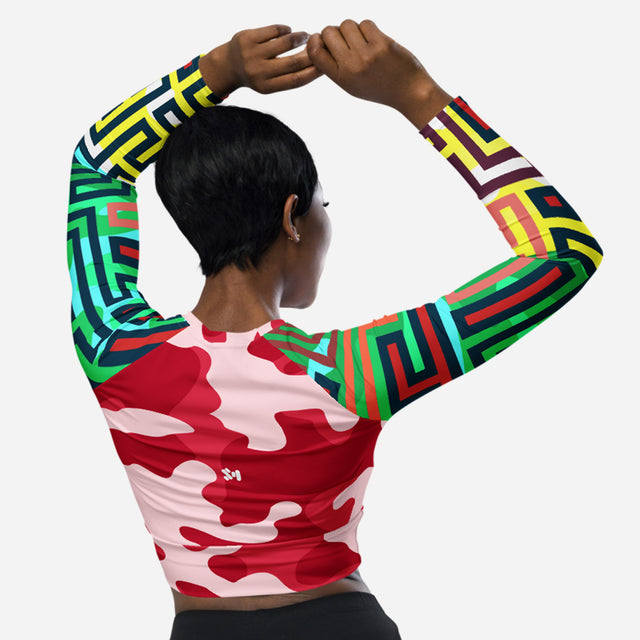 Risha Long-Sleeve Recycled Crop Top
