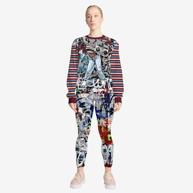 In 21 Stripe Relaxed Fit Crew Sweatshirt