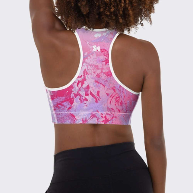 Pink Bubble Gum Sports Bra by Sania Marie