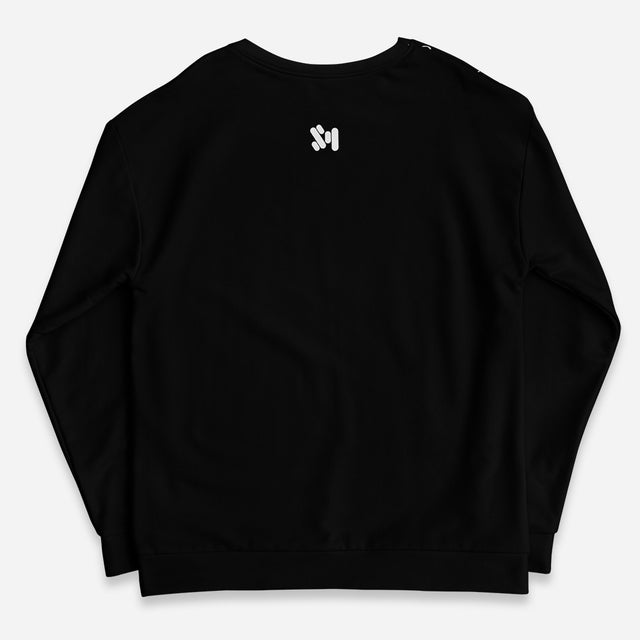 Love Me Relaxed Black Fleece Sweatshirt