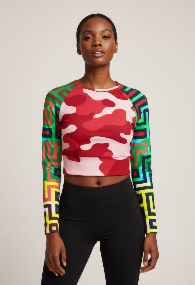 Risha Long-Sleeve Recycled Crop Top