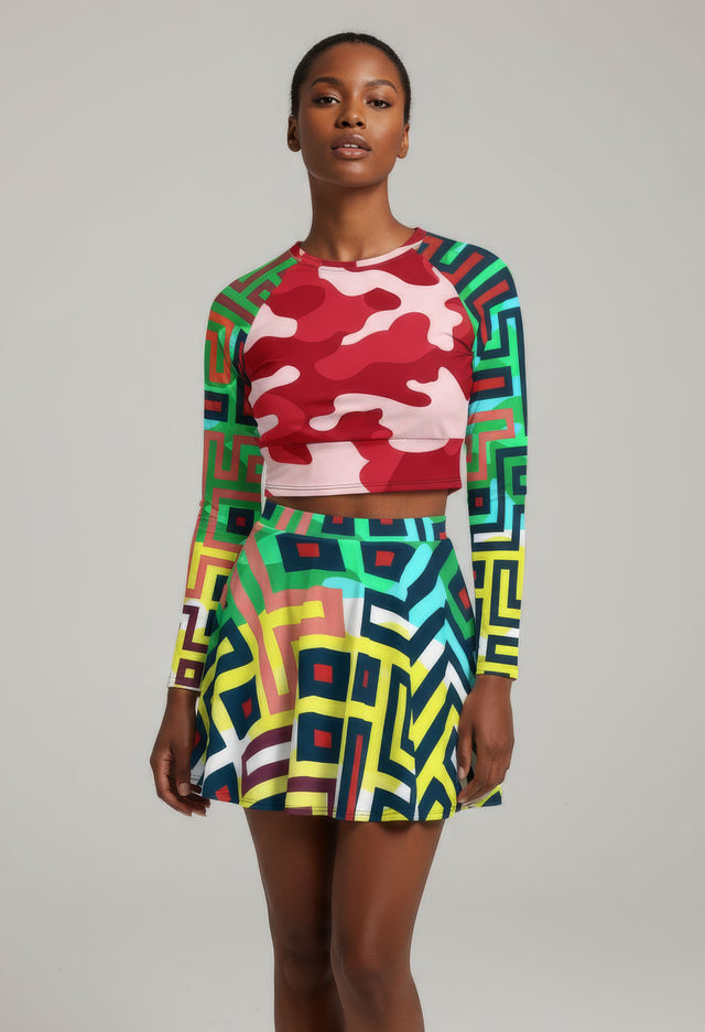 Risha Long-Sleeve Recycled Crop Top