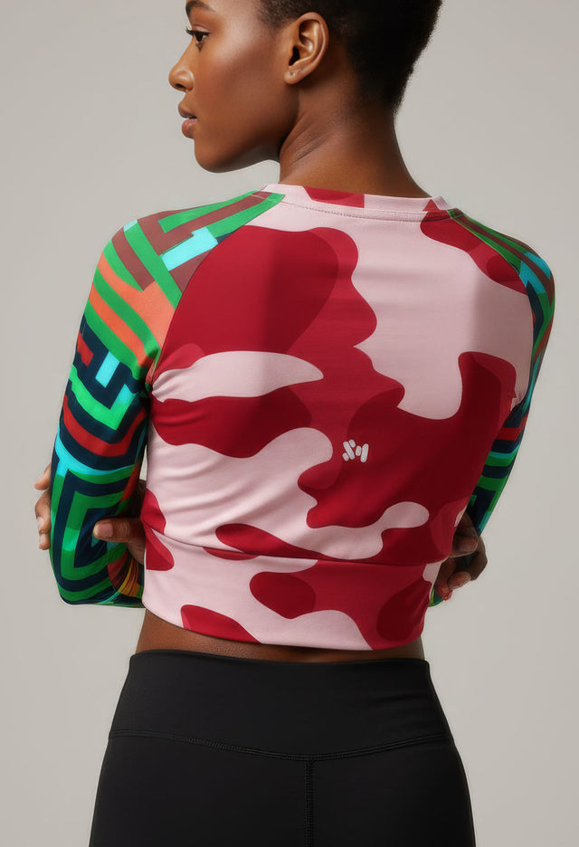 Risha Long-Sleeve Recycled Crop Top