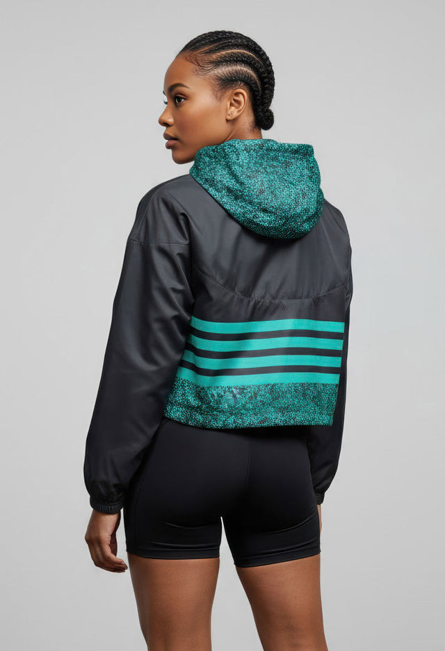 Blueberry Passion Women’s Cropped Windbreaker