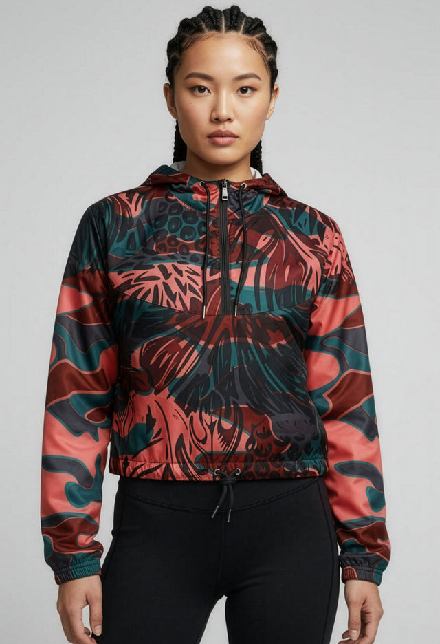 Bova Cropped Half-Zip Waterproof Windbreaker