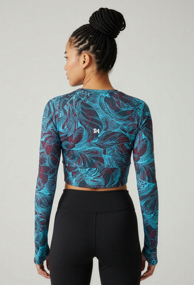 Cool Recycled Pattern Crop Top