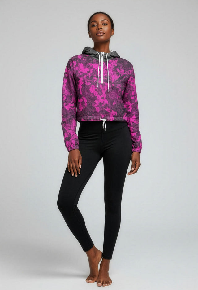 Crazy Love Lightweight Cropped Camo Windbreaker