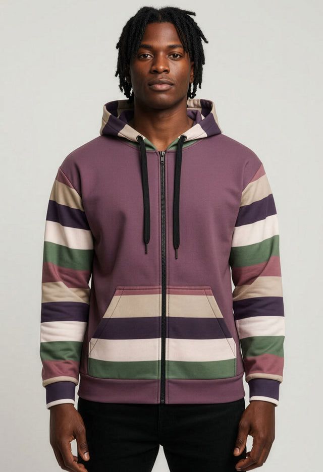 Duah Mens Zipped Sustainable Relaxed Fit Hoodie