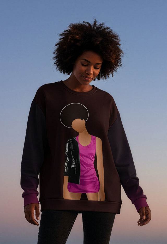 Elena Custom Fleece Black Crew