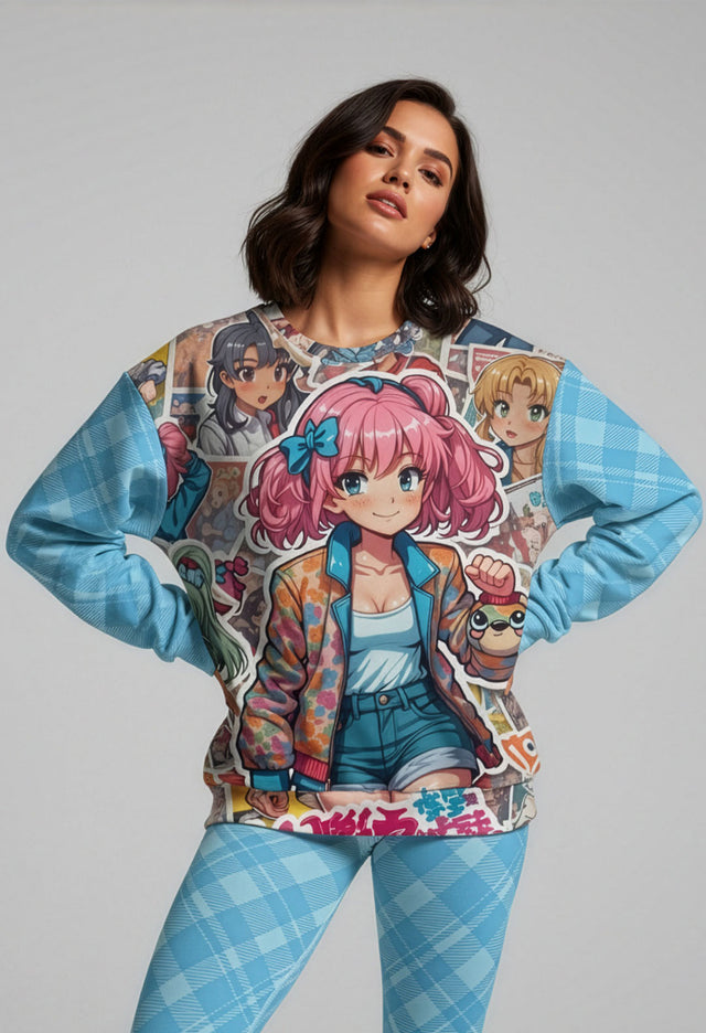 Glitch Graphic Fleece Sweatshirt