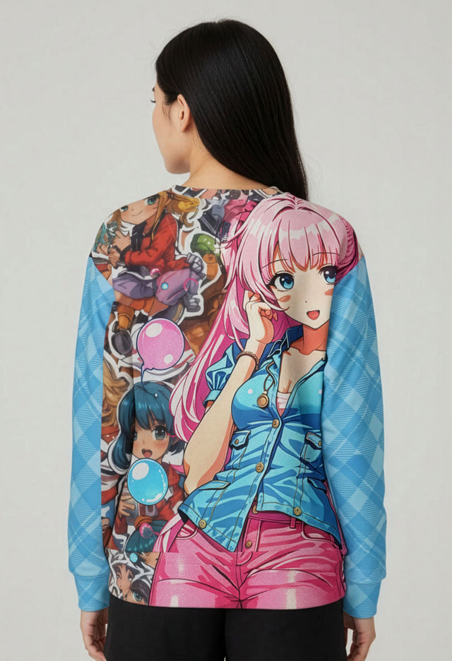 Glitch Graphic Fleece Sweatshirt