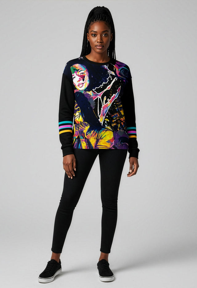 Go Pop Relaxed Fleece Stripe Sweatshirt