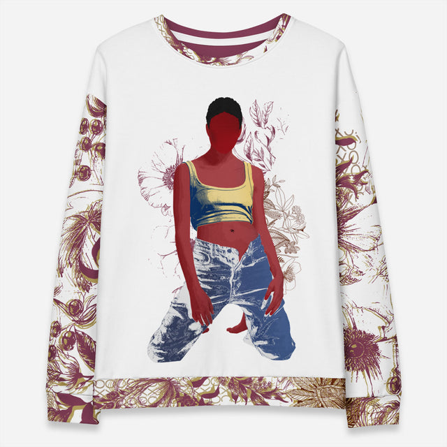 Heartless Relaxed Print Crew Sweatshirt Plus Size