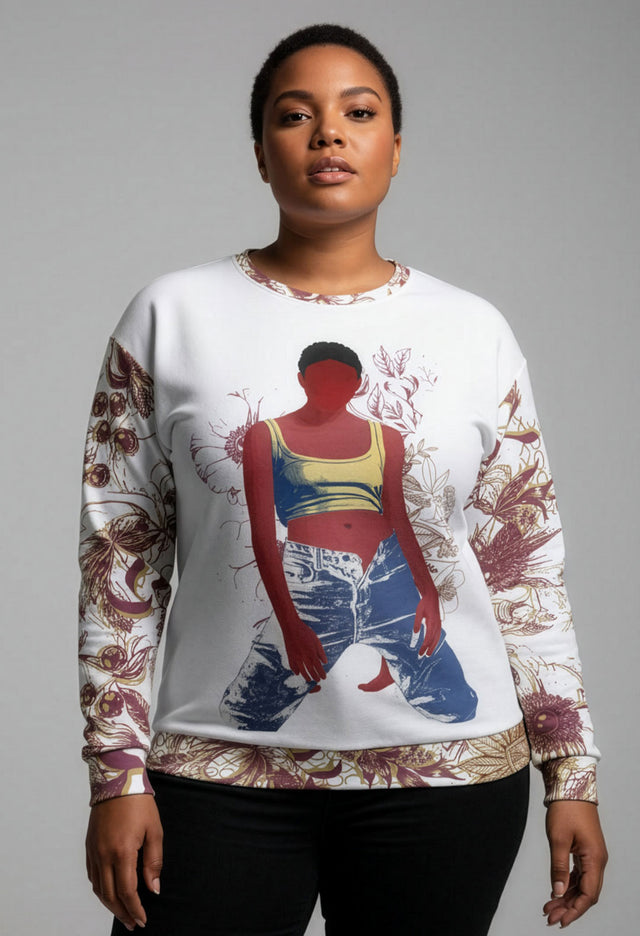Heartless Relaxed Print Crew Sweatshirt