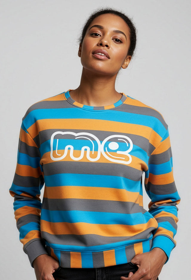 Me Striped Fleece Unisex Crew Sweatshirt
