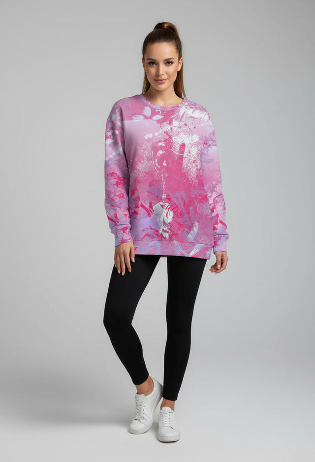 Pink Bubble Gum Love Crew Sweatshirt