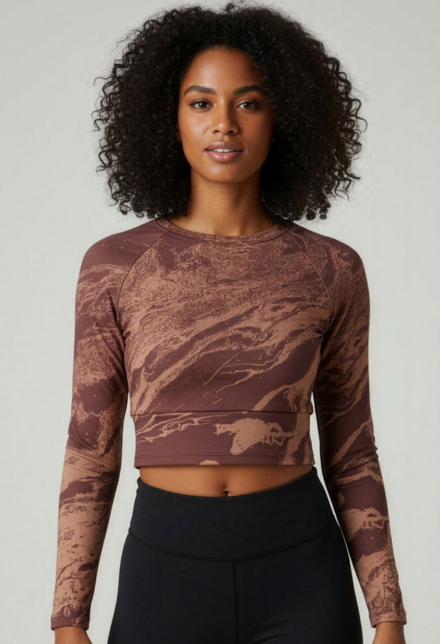 Simple Romance Long-Sleeve Crop Top