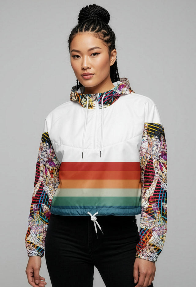 Tiani Cropped Half-Zip Water-Proof Windbreaker