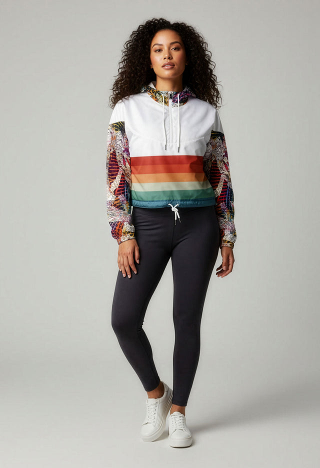 Tiani Cropped Half-Zip Water-Proof Windbreaker