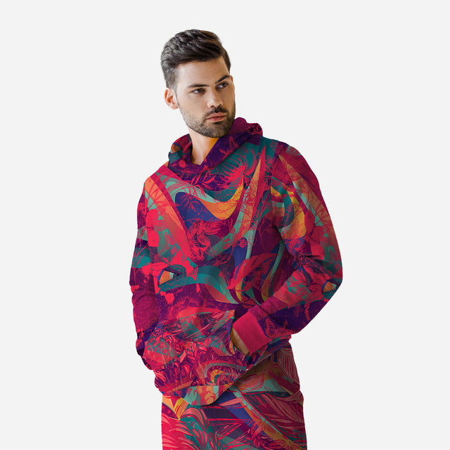 Blue Opera Relaxed Fit Pullover Print Hoodie