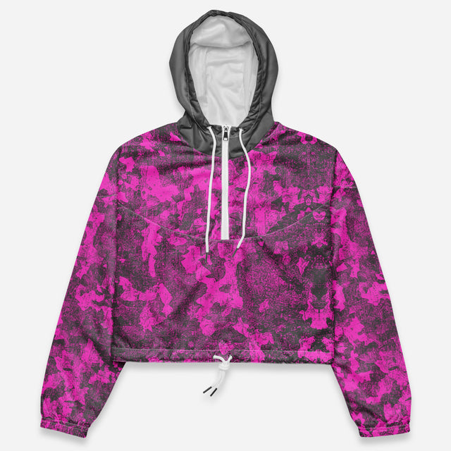 Crazy Love Lightweight Cropped Camo Windbreaker