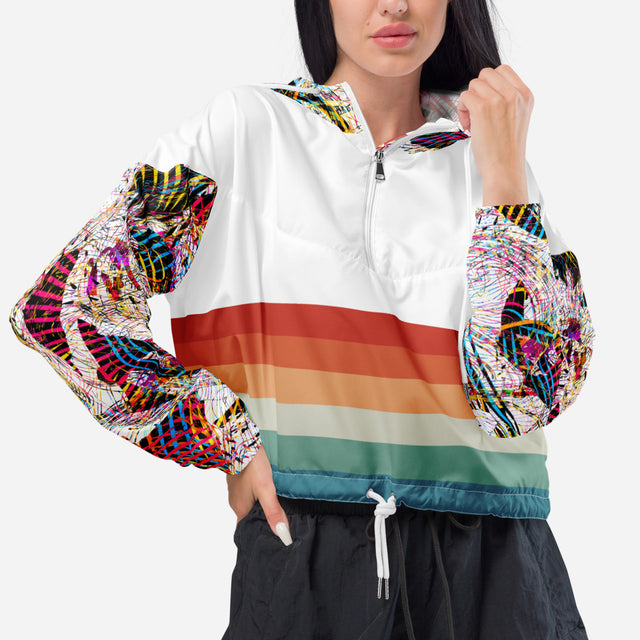 Tiani Cropped Half-Zip Water-Proof Windbreaker