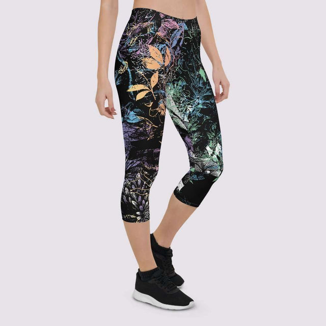 Leggings capri florecientes