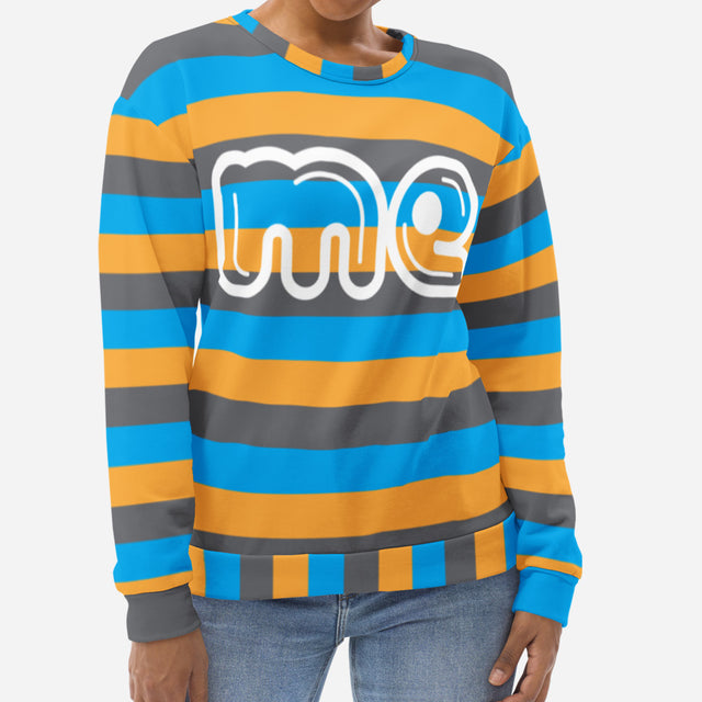 Me Striped Fleece Unisex Crew Sweatshirt