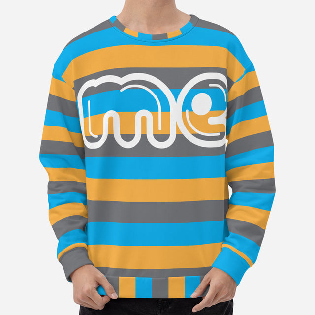 Me Striped Fleece Unisex Crew Sweatshirt