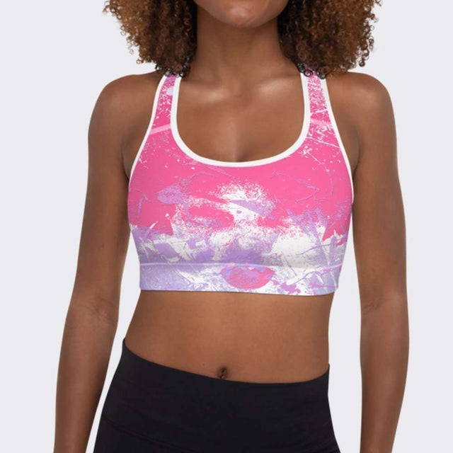 Pink Bubble Gum Sports Bra by Sania Marie